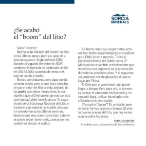 Read more about the article ¿Se acabó el “boom” del litio?