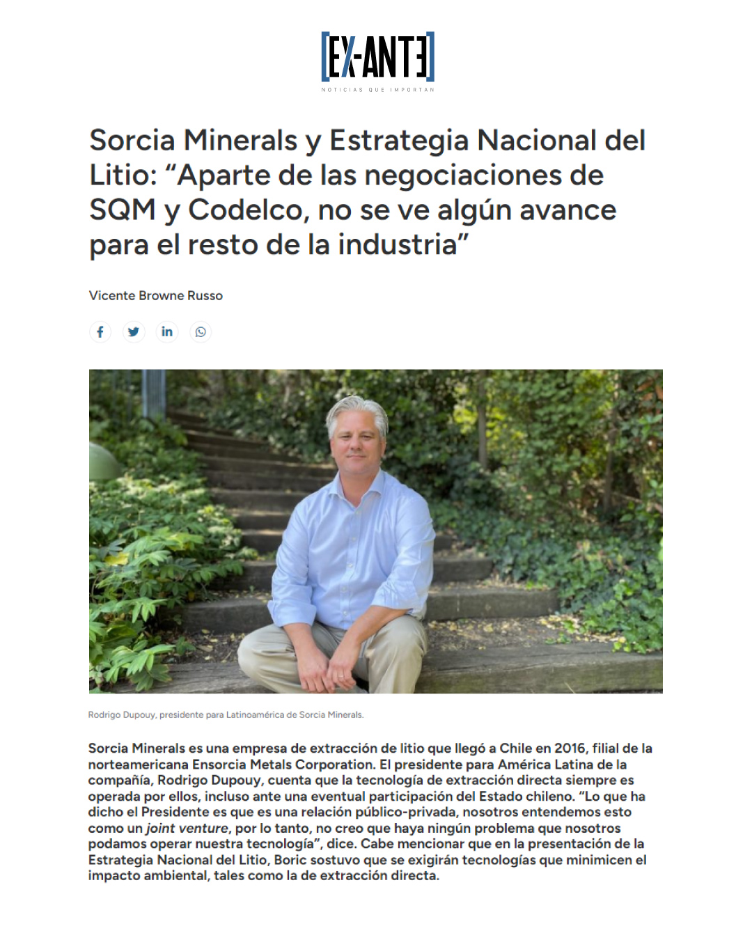 You are currently viewing Sorcia Minerals y Estrategia Nacional del Litio: “Aparte de las negociaciones de SQM y Codelco, no se ve algún avance para el resto de la industria”