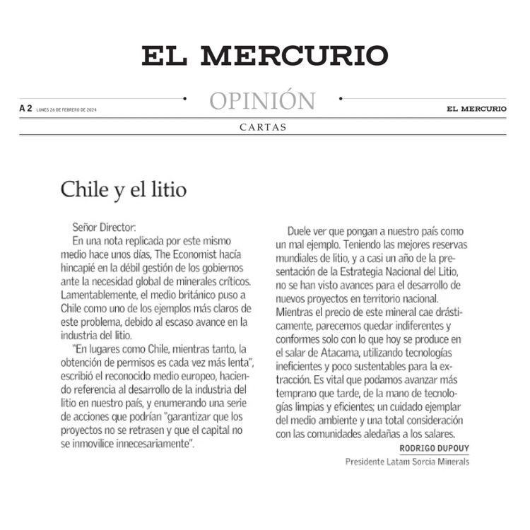 Read more about the article Chile y el litio