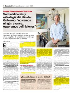 Read more about the article Sorcia Minerals y estrategia del litio del Gobierno: “no vemos ningún avance… esperamos definiciones”
