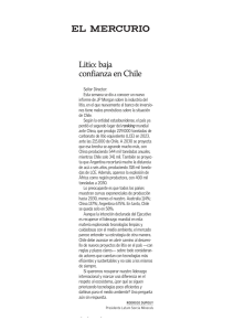Read more about the article Litio: baja confianza en Chile